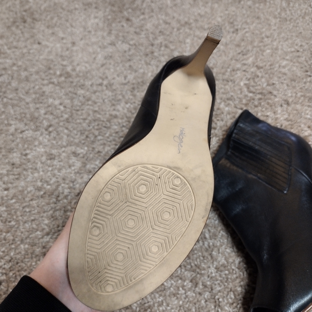 Halogen Black Peep-Toe Ankle Boots 8.5 - Picture 10 of 13